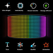 LED Matrix Pixel Panel - USB 5V Flexible Addressable RGB Pattern - Scrolling Text Animation Display Car Display - Bluetooth APP