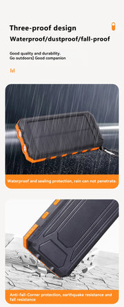 Xiaomi 20,000 mAh Solar Power Bank - Large Capacity Portable Charger - Compatible with IOS Android USB-A and USB-C Fast Charging