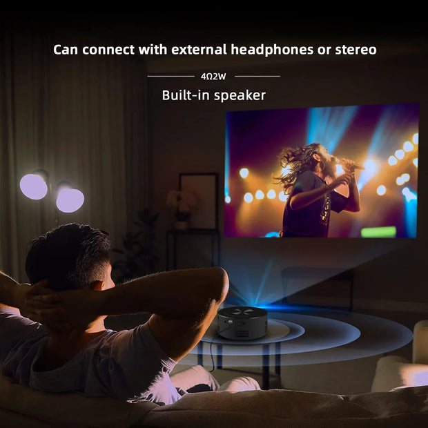 YT200 Smart Projector - LED HD TV Video Projetor - 1500 Lumens - Android - Home Cinema - Outdoor Portable Projector