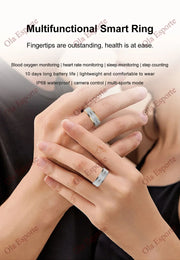 NEW Smart Ring Military Grade Titanium Steel - Smart Rings for Women Men - Health Monitoring - IP68 & 3ATM Waterproof Multi-sport Mode