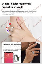 NEW Smart Ring Military Grade Titanium Steel - Smart Rings for Women Men - Health Monitoring - IP68 & 3ATM Waterproof Multi-sport Mode