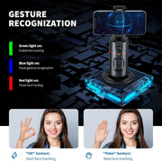 360° Rotation Auto Tracking Phone Holder - Gimbal Foldable AI Smart Shooting Selfie Stick for Live Vlog Streaming Video