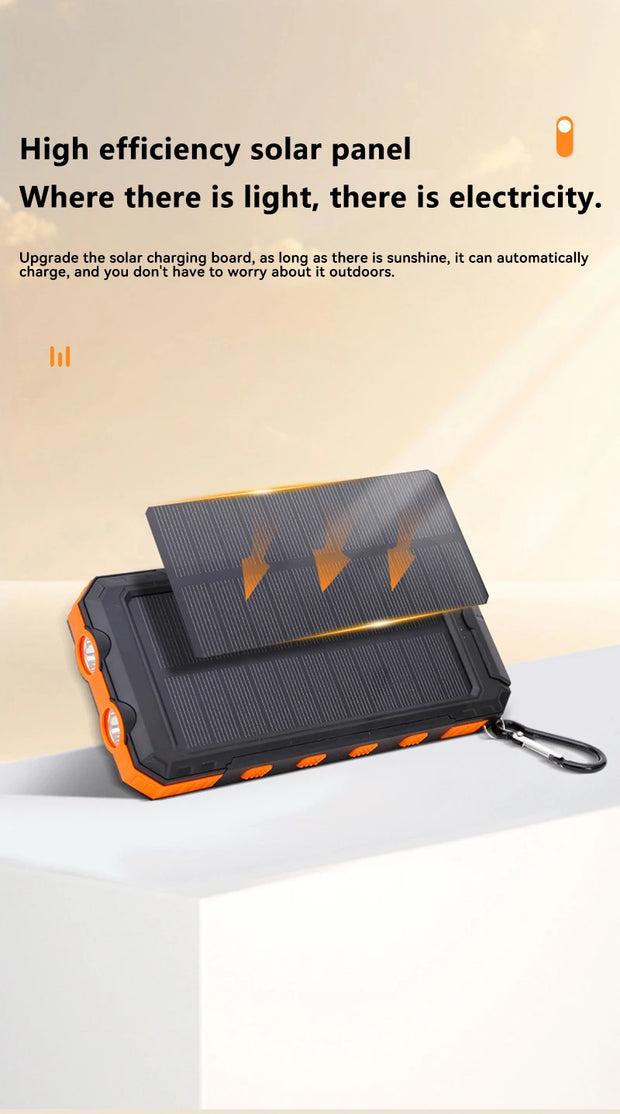 Xiaomi 20,000 mAh Solar Power Bank - Large Capacity Portable Charger - Compatible with IOS Android USB-A and USB-C Fast Charging