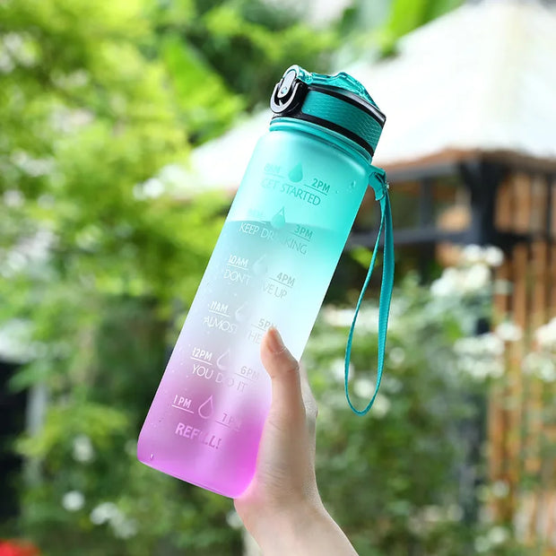 1 L Water Bottle - Motivational Sports Water Bottle - Outdoor, Travel, Gym, Fitness Jugs