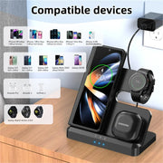 100W 3 in 1 Wireless Charger Stand For Samsung Fold 4 3 S22 Ultra Galaxy Watch 5 4 3 Active 2/1 Buds Fast Charging Dock Station