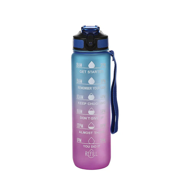 1 L Water Bottle - Motivational Sports Water Bottle - Outdoor, Travel, Gym, Fitness Jugs