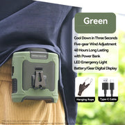 20000mAh Outdoor Portable Waist Fan Hanging Neck Fan with Power Bank LED Lighting for Sports Courier Outdoor Working