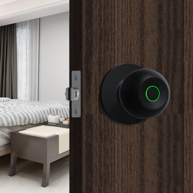 Smart Door Knob - Fingerprint Door Knob - Rechargeable Keyless Entry - TUYA App Control for Home Indoor