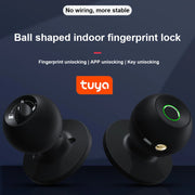 Smart Door Knob - Fingerprint Door Knob - Rechargeable Keyless Entry - TUYA App Control for Home Indoor