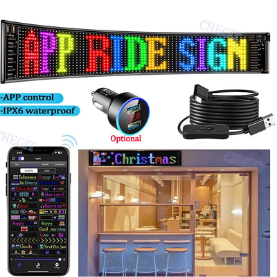 LED Matrix Pixel Panel - USB 5V Flexible Addressable RGB Pattern - Scrolling Text Animation Display Car Display - Bluetooth APP